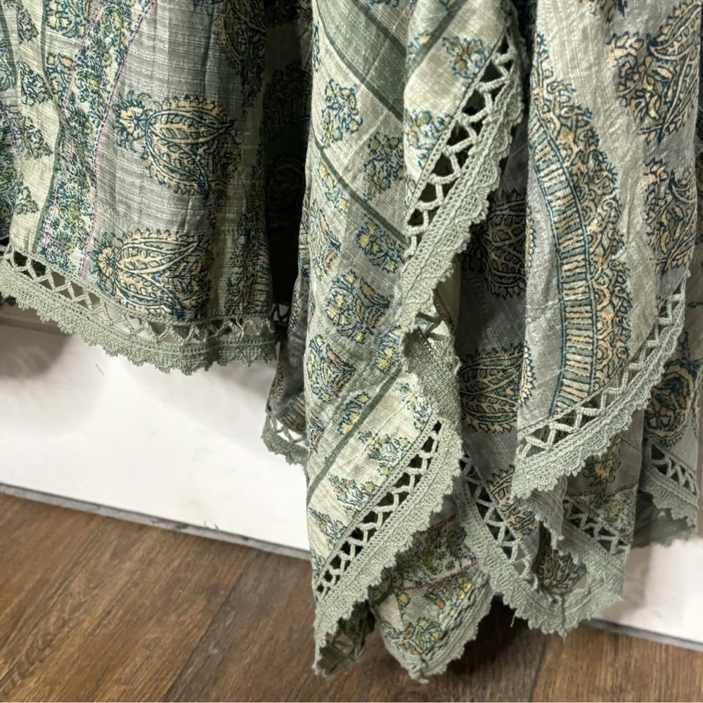 Soft Surroundings Women’s Jardin Majorelle Sage Asymmetrical Maxi Dress Size 1X - Picture 7 of 11